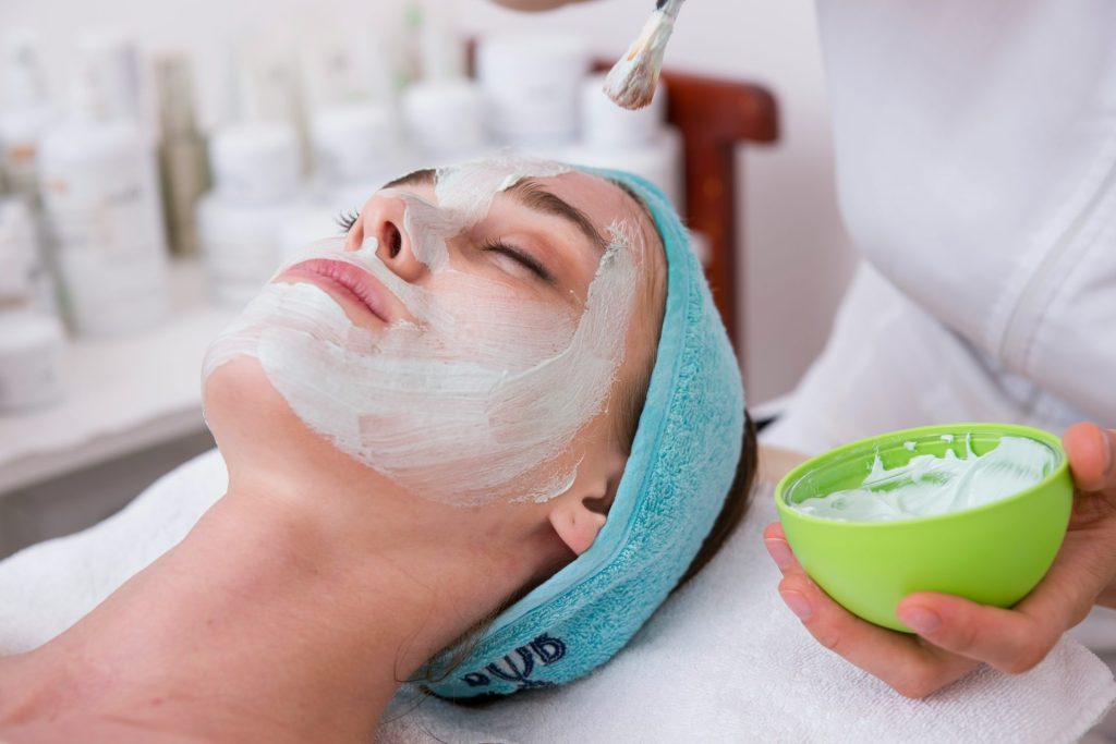 Woman getting a facial treatment